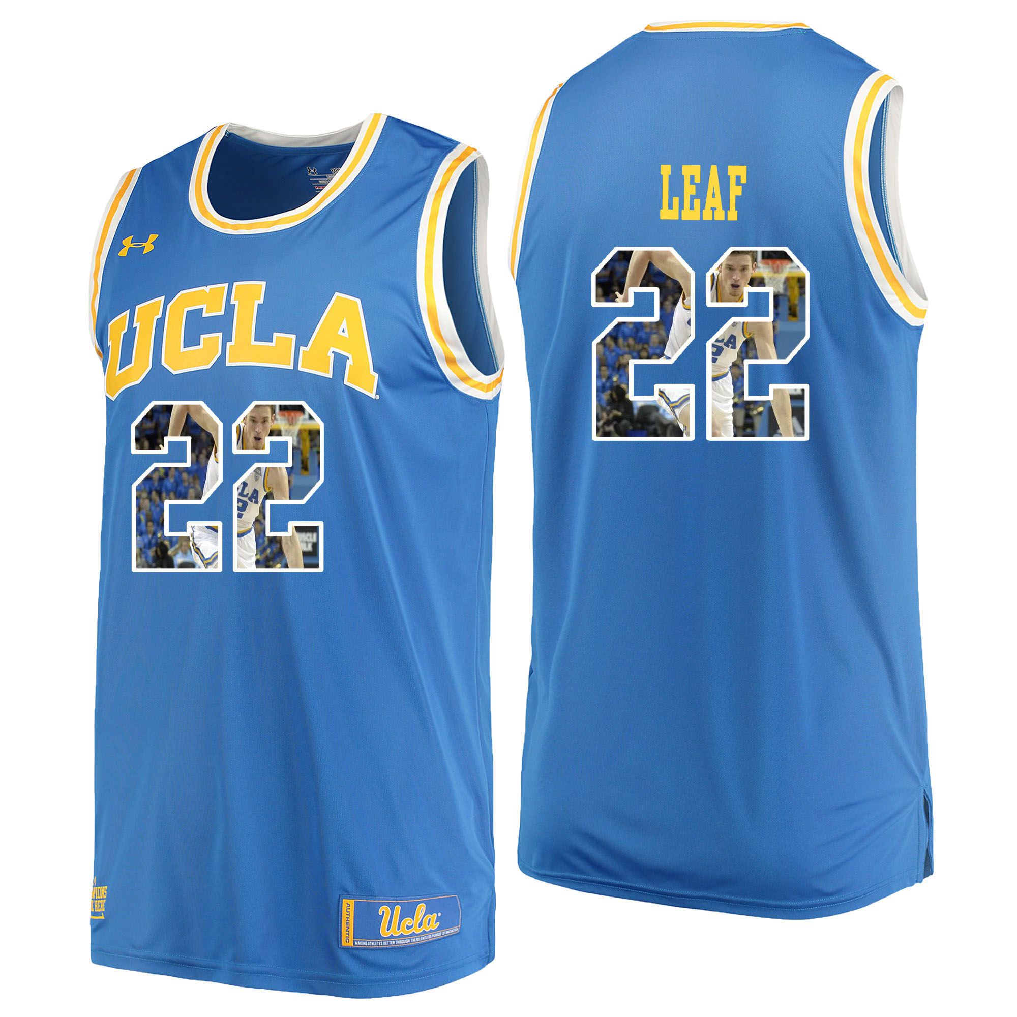 Men UCLA UA 22 Leaf Light Blue Fashion Edition Customized NCAA Jerseys